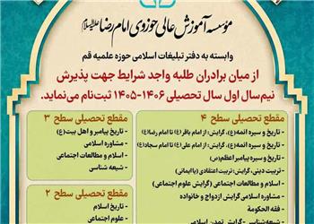 آغاز پذیرش دانشپژوه در مؤسسه آموزش عالی حوزوی امام رضا